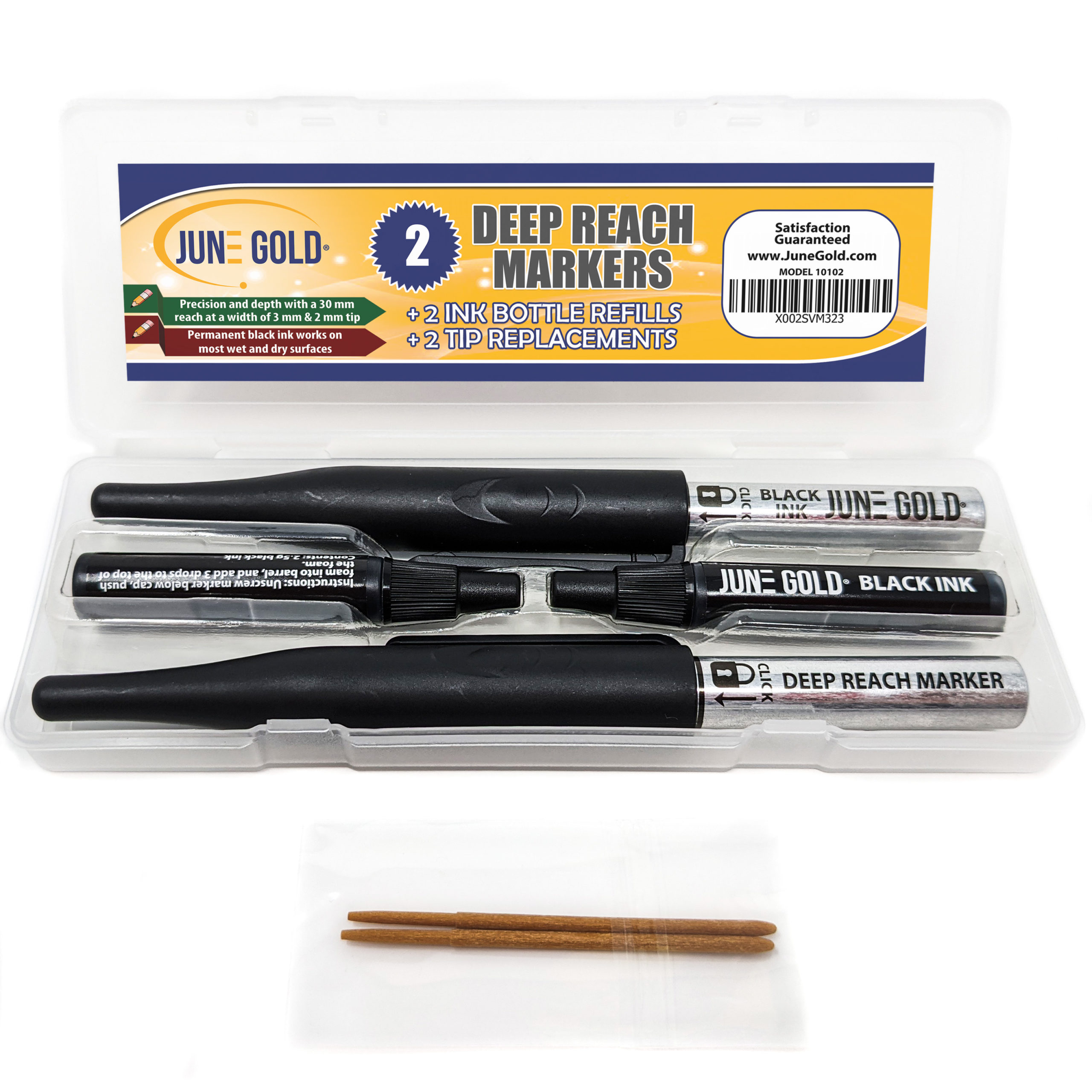 18Ct Dual Tip Markers With Black Barrel In Reusable Case With Handle